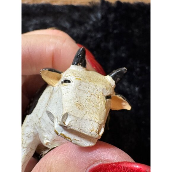 Wooden Cow Figurine "No Tipping" Rustic Farmhouse Decor Christmas Ornament - Picture 5 of 6